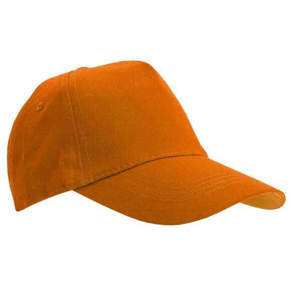 SOLS Unisex Buzz 5 Panel Baseball Cap / Orange - Picture 1 of 5